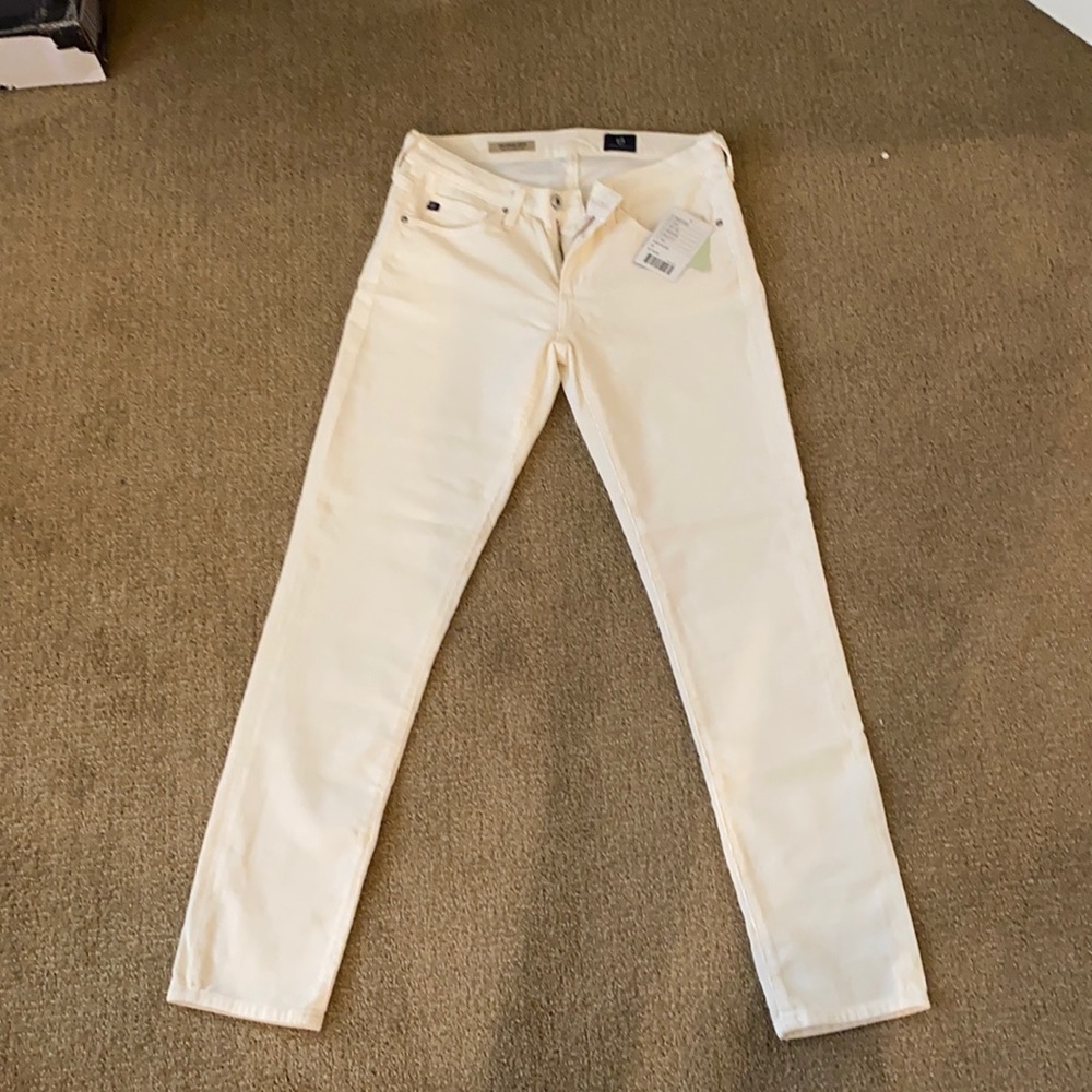Ivory slim straight ankle chords (The Stevie ankle